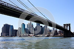 Manhattan skyline from Brooklyn bridge