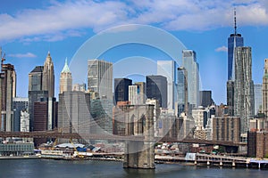 Manhattan Skyline and Brooklyn Bridge, New York City