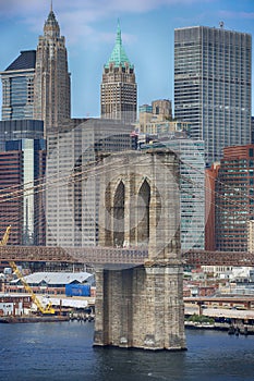 Manhattan Skyline and Brooklyn Bridge, New York City