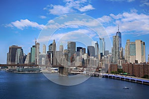 Manhattan Skyline and Brooklyn Bridge, New York City