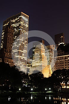 Manhattan Skyline and Central Park at Night