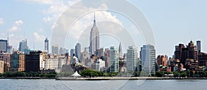 Manhattan Skyline with Empire State Building over Hudson River, New York City