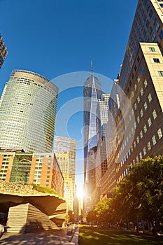 Manhattan skyline with Freedom Tower, New York