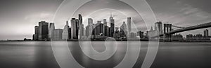 Manhattan skyline, monochrome, panorama, big resolution