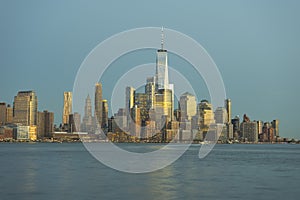 Manhattan Skyline from New Jersey at twilight
