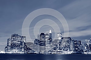 Manhattan skyline at Night, New York City