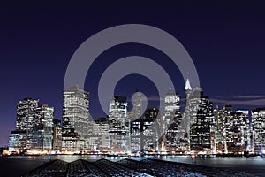 Manhattan skyline at Night, New York City