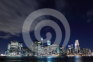 Manhattan skyline at Night, New York City