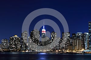 Manhattan skyline at Night, New York City