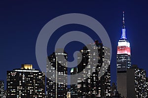 Manhattan skyline at Night, New York City