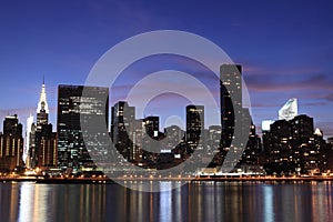 Manhattan skyline at Night, New York City