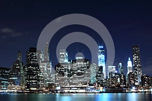 Manhattan Skyline At Night, New York City