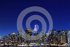 Manhattan Skyline at Night, New York City