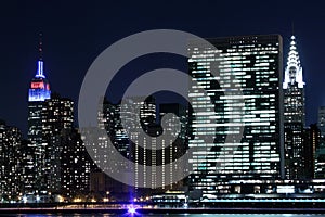 Manhattan Skyline At Night, New York City