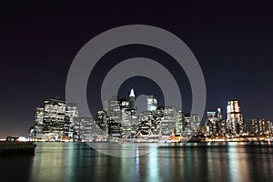 Manhattan Skyline at Night, New York City