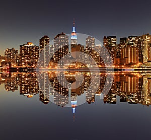 Manhattan Skyline At Night, New York City