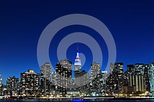 Manhattan Skyline at Night, New York City