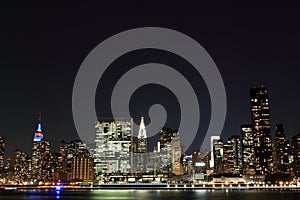 Manhattan Skyline At Night, New York City