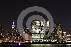 Manhattan Skyline at Night, New York City