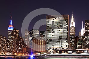 Manhattan Skyline At Night, New York City