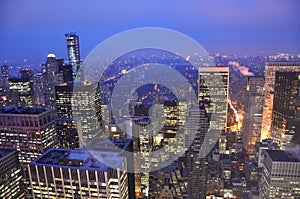 Manhattan Skyline at night, New York City