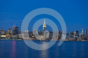 Manhattan Skyline over Hudson rive in New York City