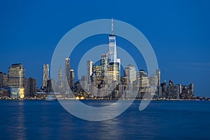 Manhattan Skyline over Hudson rive in New York City