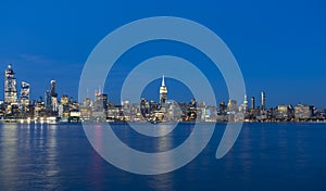 Manhattan Skyline over Hudson rive in New York City