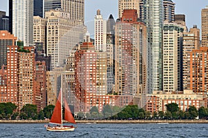 Manhattan Skyline over Hudson river