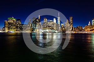 Manhattan skyline at twilight, New York, USA