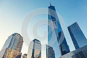 Manhattan skyscrapers in New York City, the USA