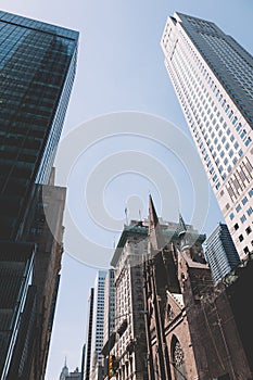 Manhattan skyscrapers in New York City, the USA