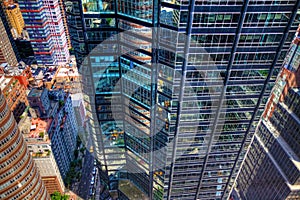 A Manhattan street scene from above