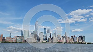 Manhattan urban cityscape. hudson river with Midtown Manhattan. Manhattan panoramic skyline in New York City. City life