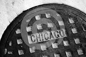 Manhole Cover on Chicago Street