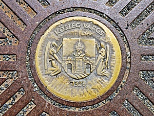 Manhole cover in Koszeg, Hungary