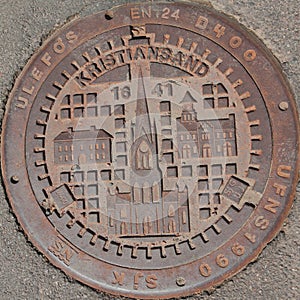 Manhole cover. Kristiansand, Norway