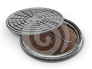 Manhole cover lid. 3D