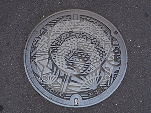 Manhole cover in Marugame, Kagawa, Japan.