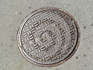 Manhole cover in New York City