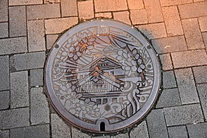 Manhole cover in Osaka, Japan