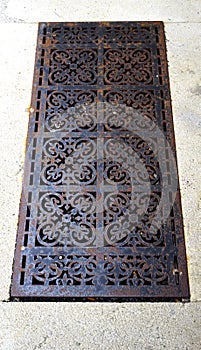 Manhole cover pattern in europe photo