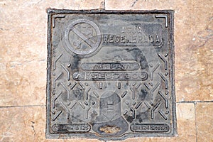 Manhole cover, The promenade Explanada of Spain in Alicante photo