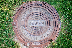 Manhole sewer cover of City of Houston