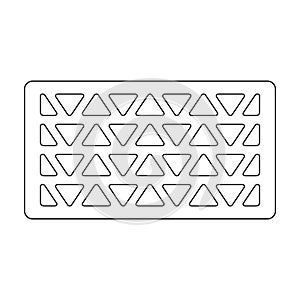 Manhole sewer vector outline icon. Vector illustration hatch street on white background. Isolated outline illustration icon of