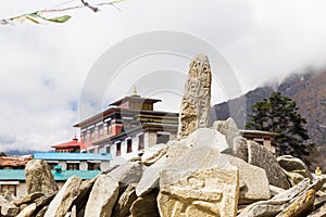 Mani stones Tengboche monastery, Nepal.