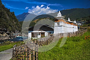 Mani wall , Trashiyangtse District , eastern Bhutan