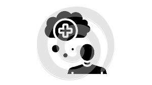 mania psychological problems glyph icon animation