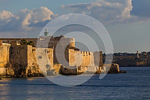 Maniace Castle at sunset in Syracuse, Sicily, Italy