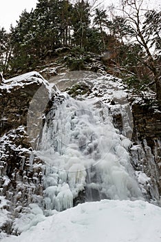 Maniava Waterfall in winter